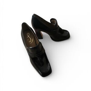 Sam Edelman Tassel Square Toe Penny Loafer Platform Chunky High Heel